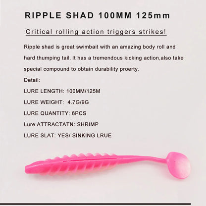 ESFISHING Ripple Shad 100mm 125mm